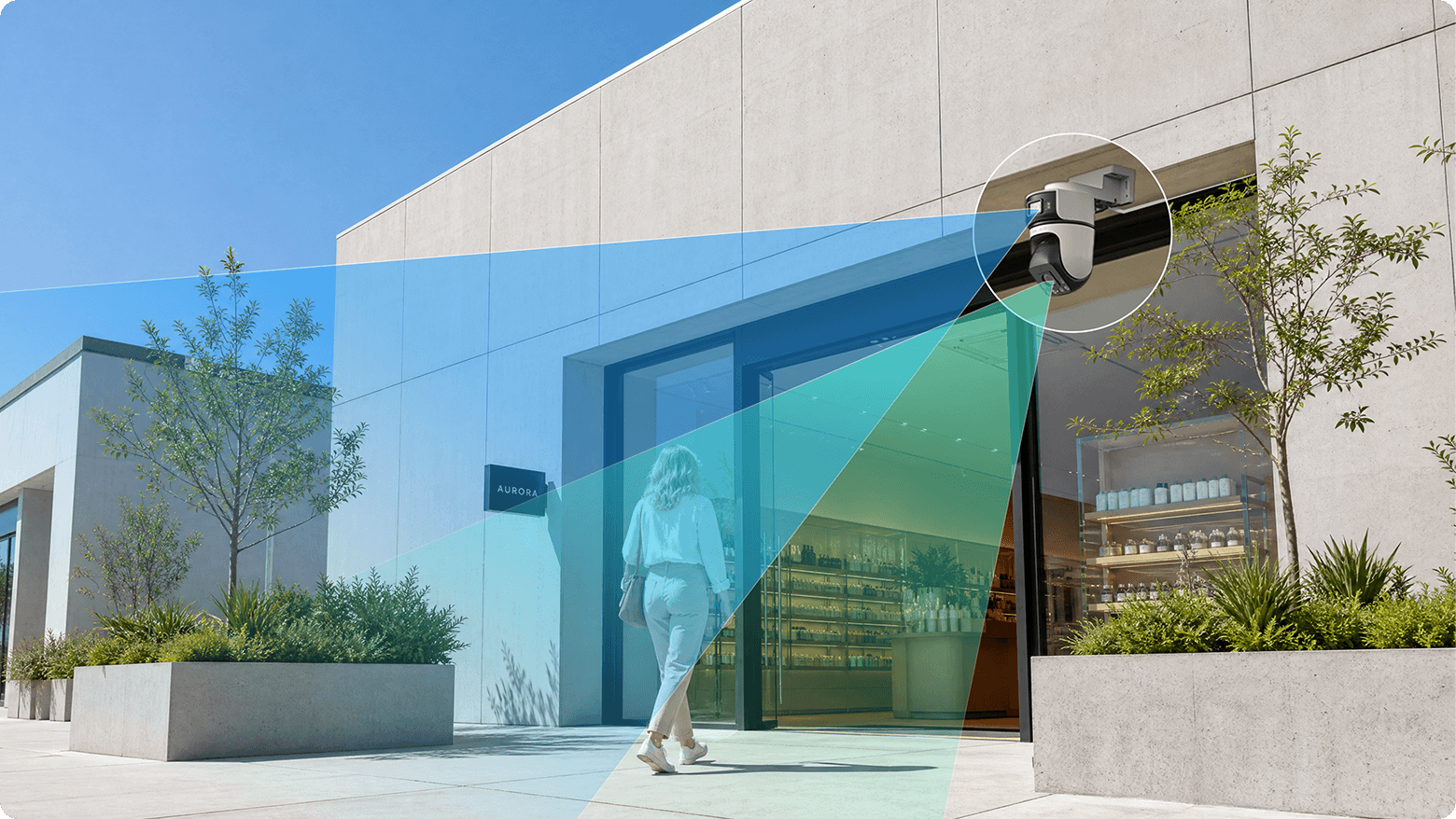 shop entrance and sidewalk view
